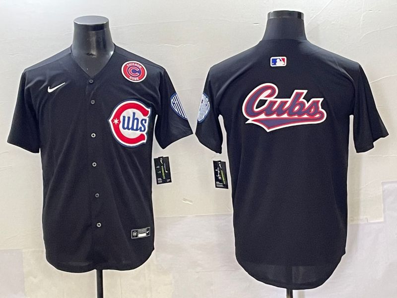 Men 2025 Chicago Cubs Blank Black Fashion Retro Nike MLB Jersey style 7->chicago cubs->MLB Jersey